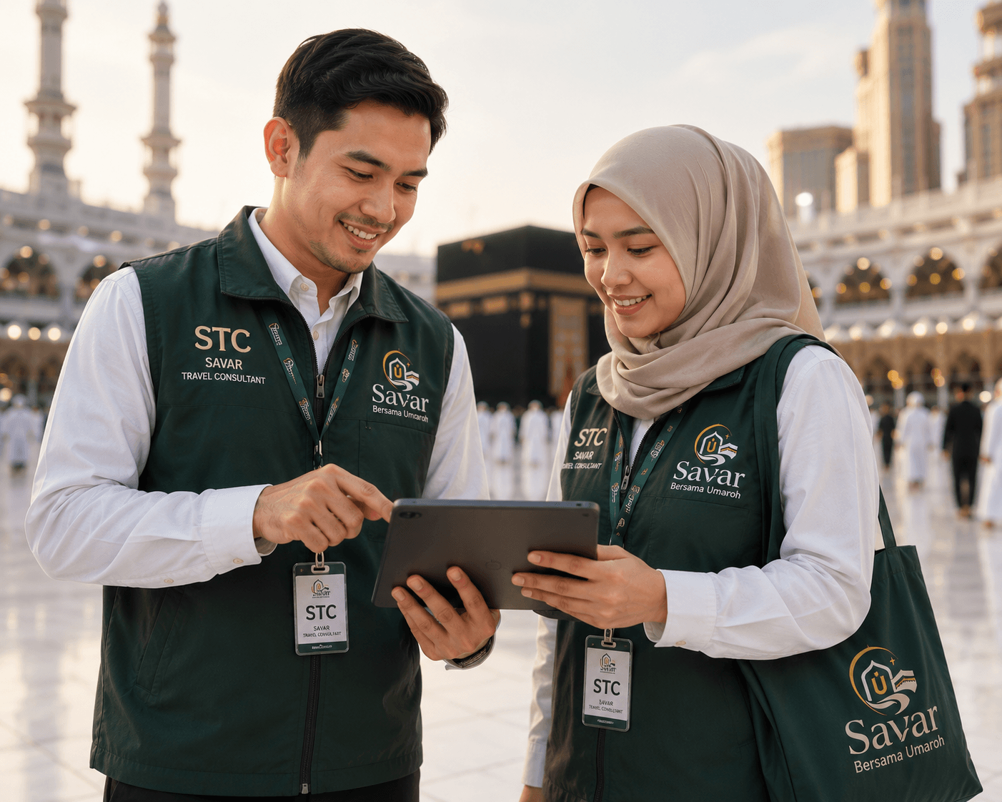 STC Savar menggunakan tablet
